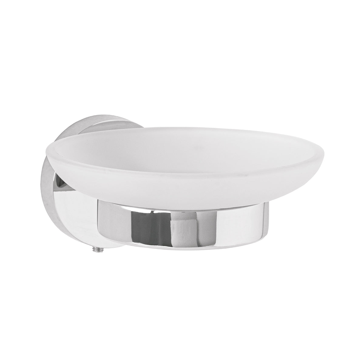 Jabonera metalica con plato de vidrio FOSET TUBIG cromo