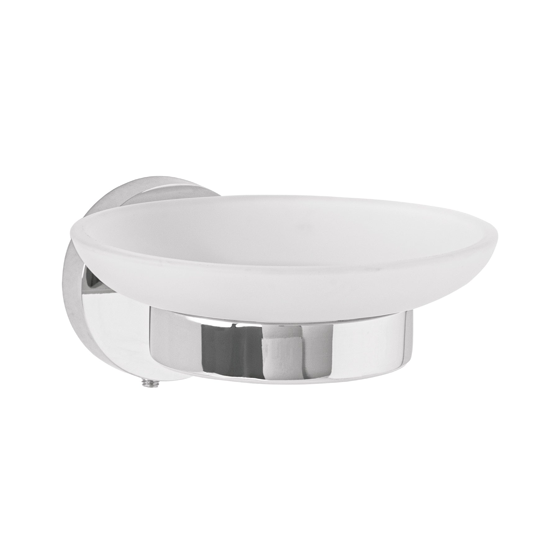 Jabonera metalica con plato de vidrio FOSET TUBIG cromo