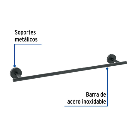 Toallero de barra metalico acabado FOSET TUBIG negro