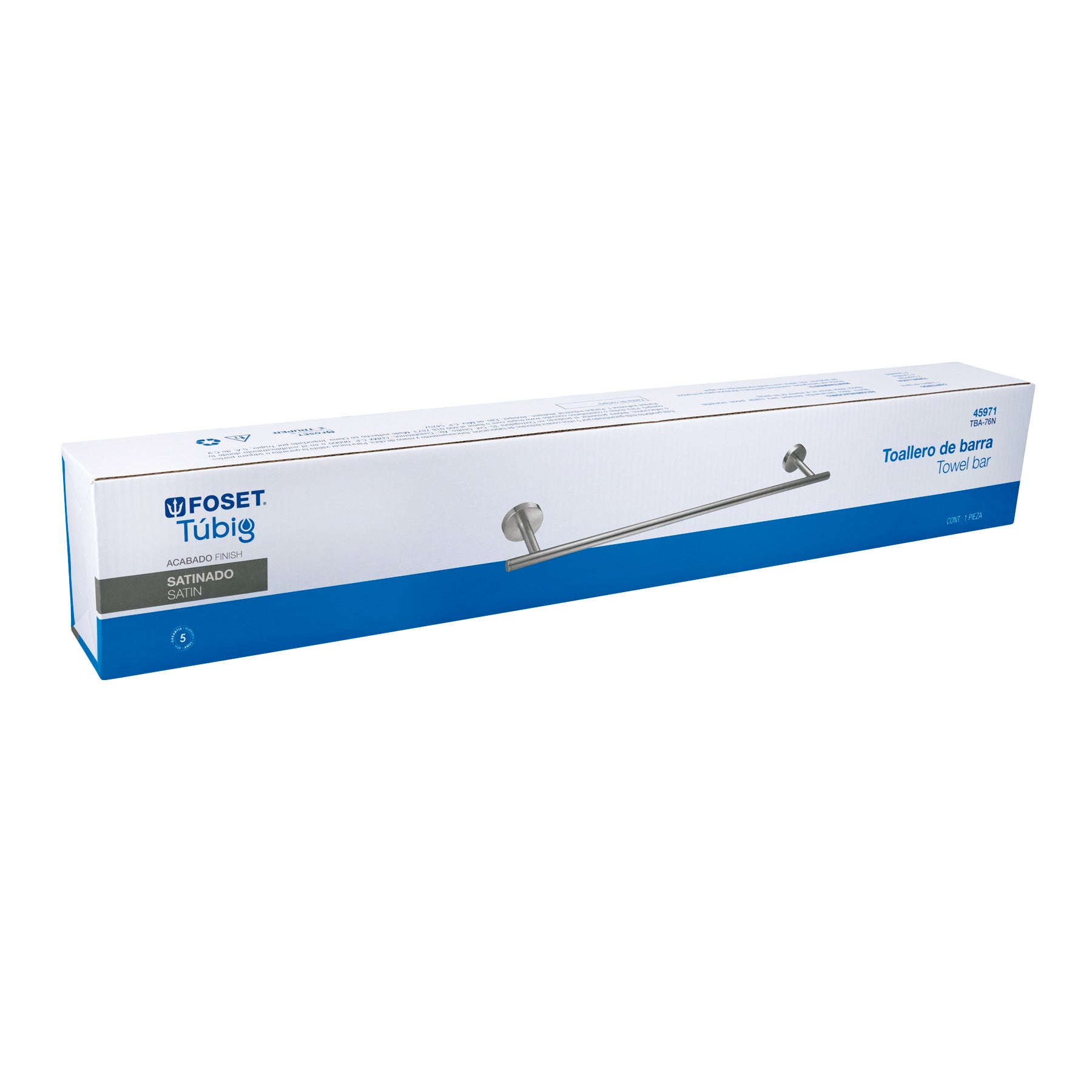 Toallero de barra metalico acabado satin FOSET TUBIG
