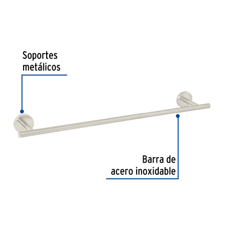 Toallero de barra metalico acabado satin FOSET TUBIG