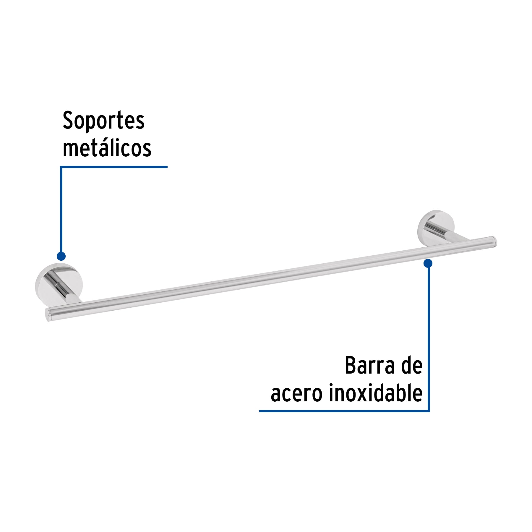 Toallero de barra metalico acabado FOSET TUBIG cromo
