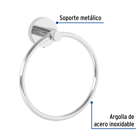 Toallero argolla metalico acabado FOSET TUBIG cromo