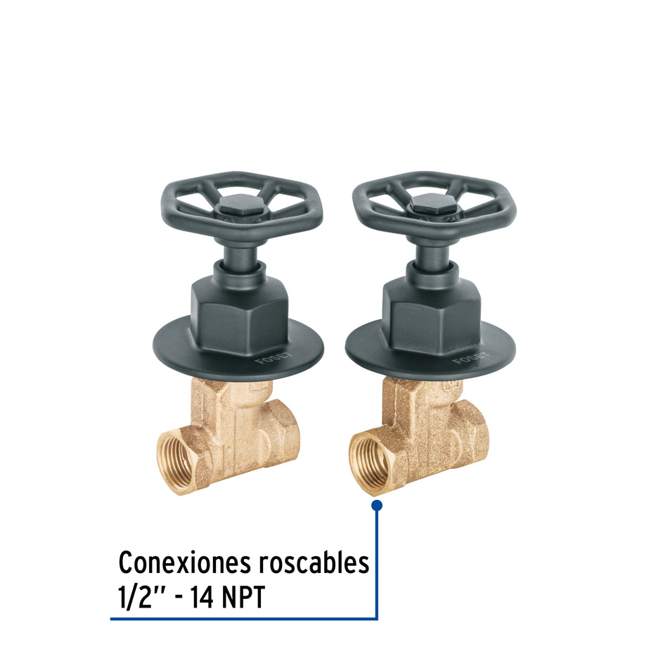 Juego llaves empotrar roscables, volante negro, TÚBIG