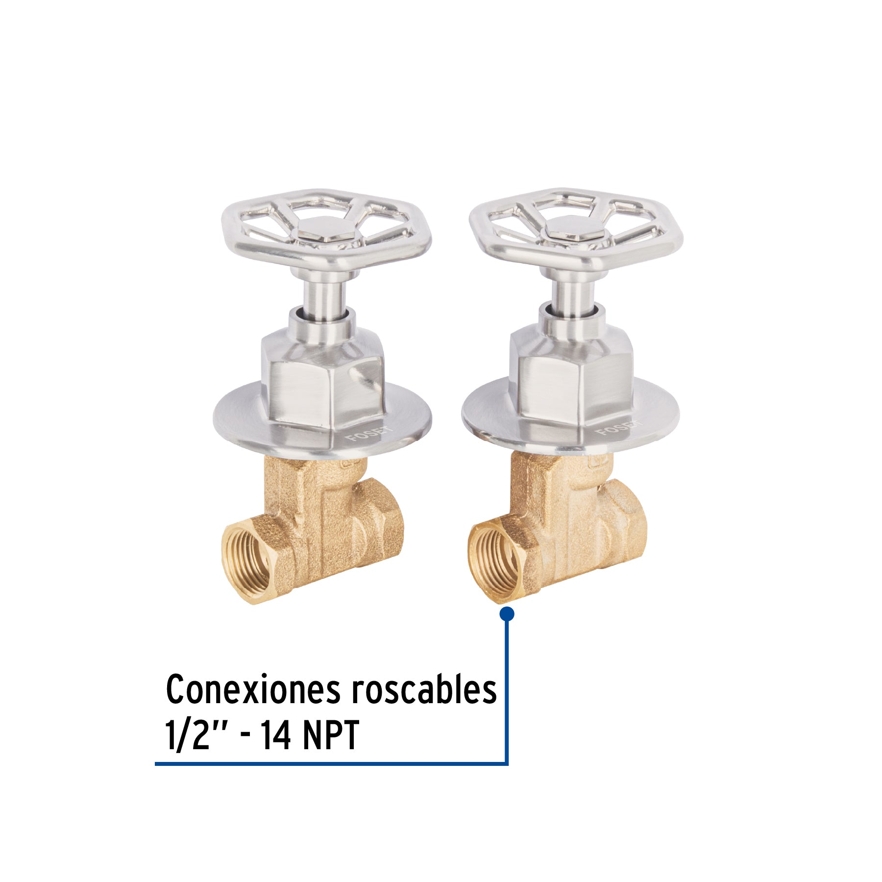 Juego llaves empotrar roscables, volante satín, TÚBIG