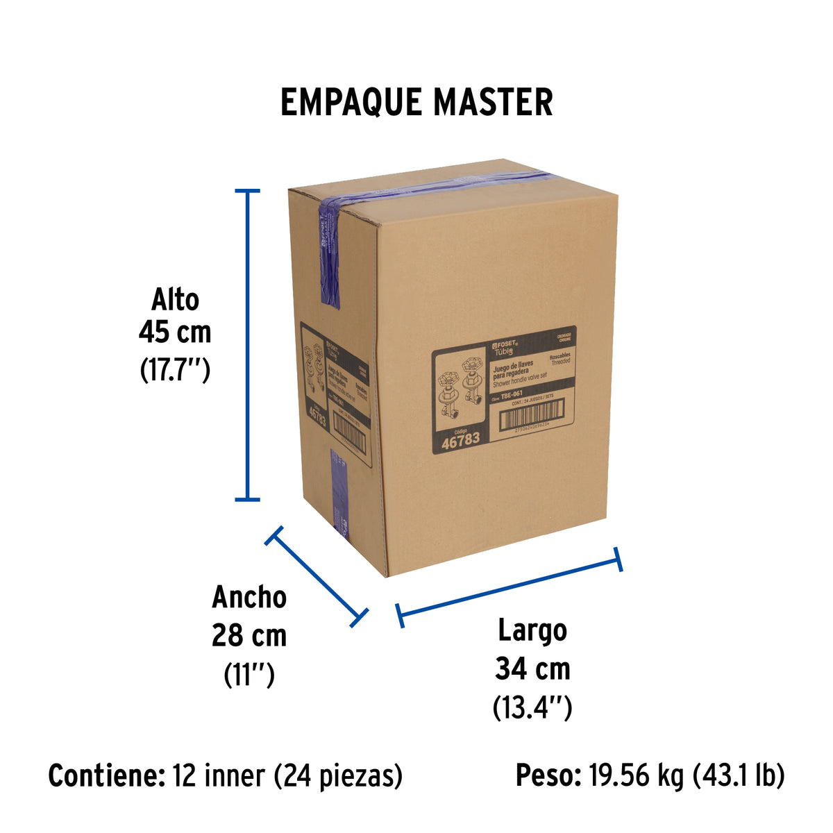 Juego llaves empotrar roscables, volante cromo, TÚBIG