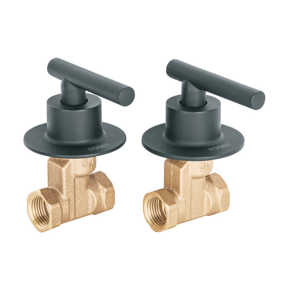 Juego llaves empotrar roscables palanca TUBIG negro