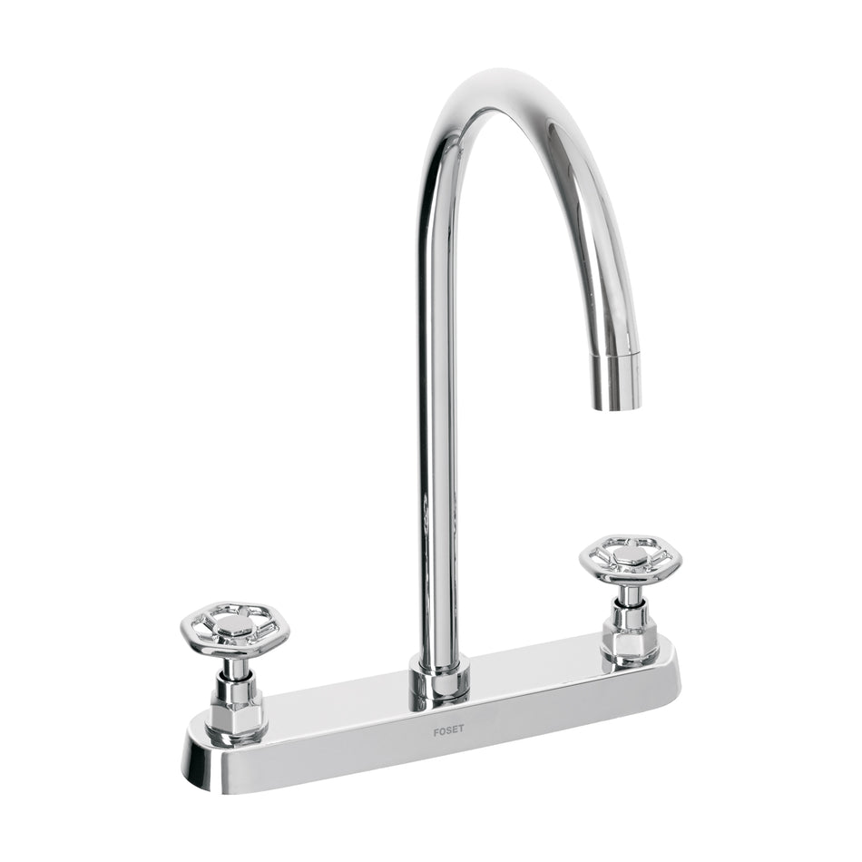 Mezcladora para fregadero manerales redondos cromo TUBIG