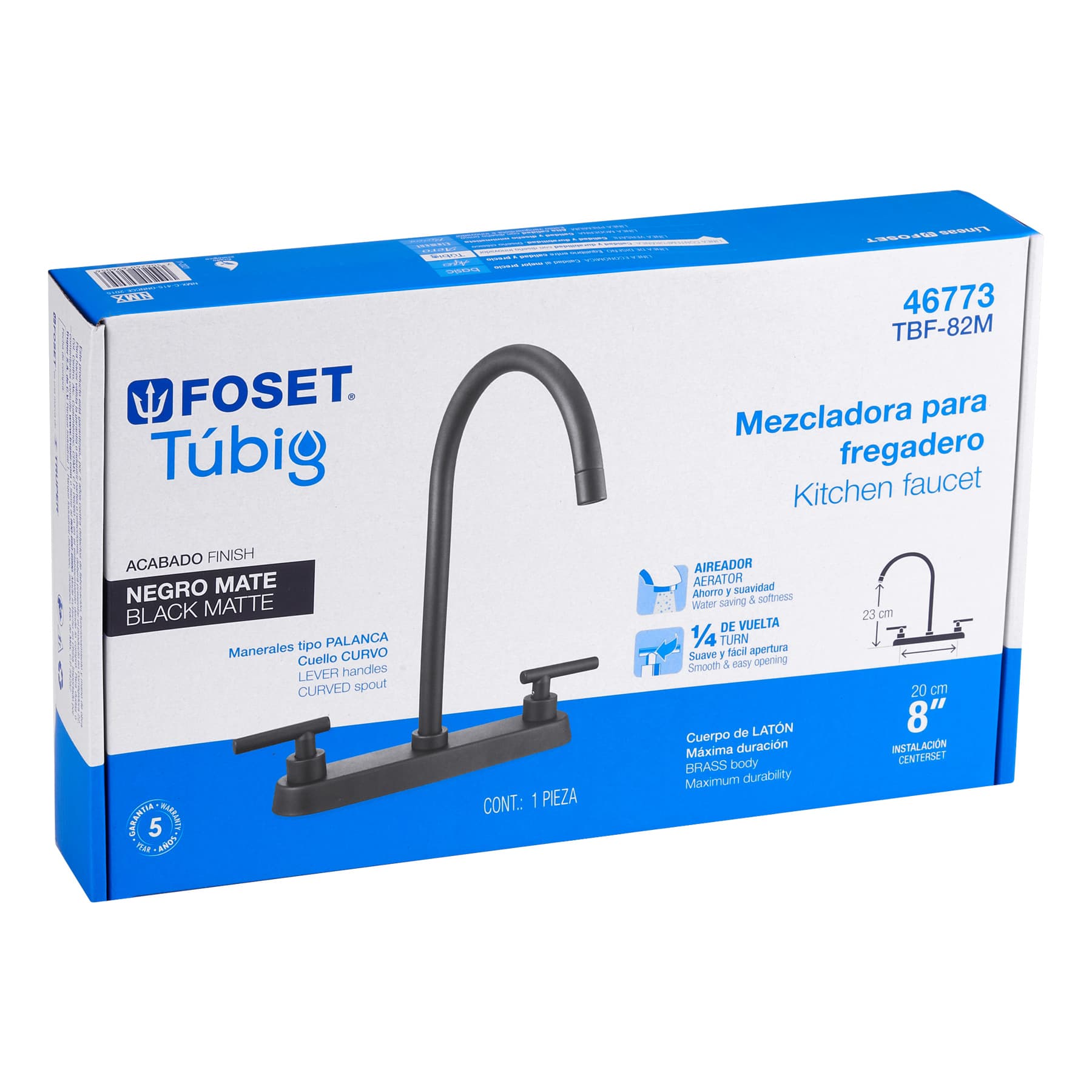 Mezcladora para fregaderomanerales palancanegro mate TUBIG