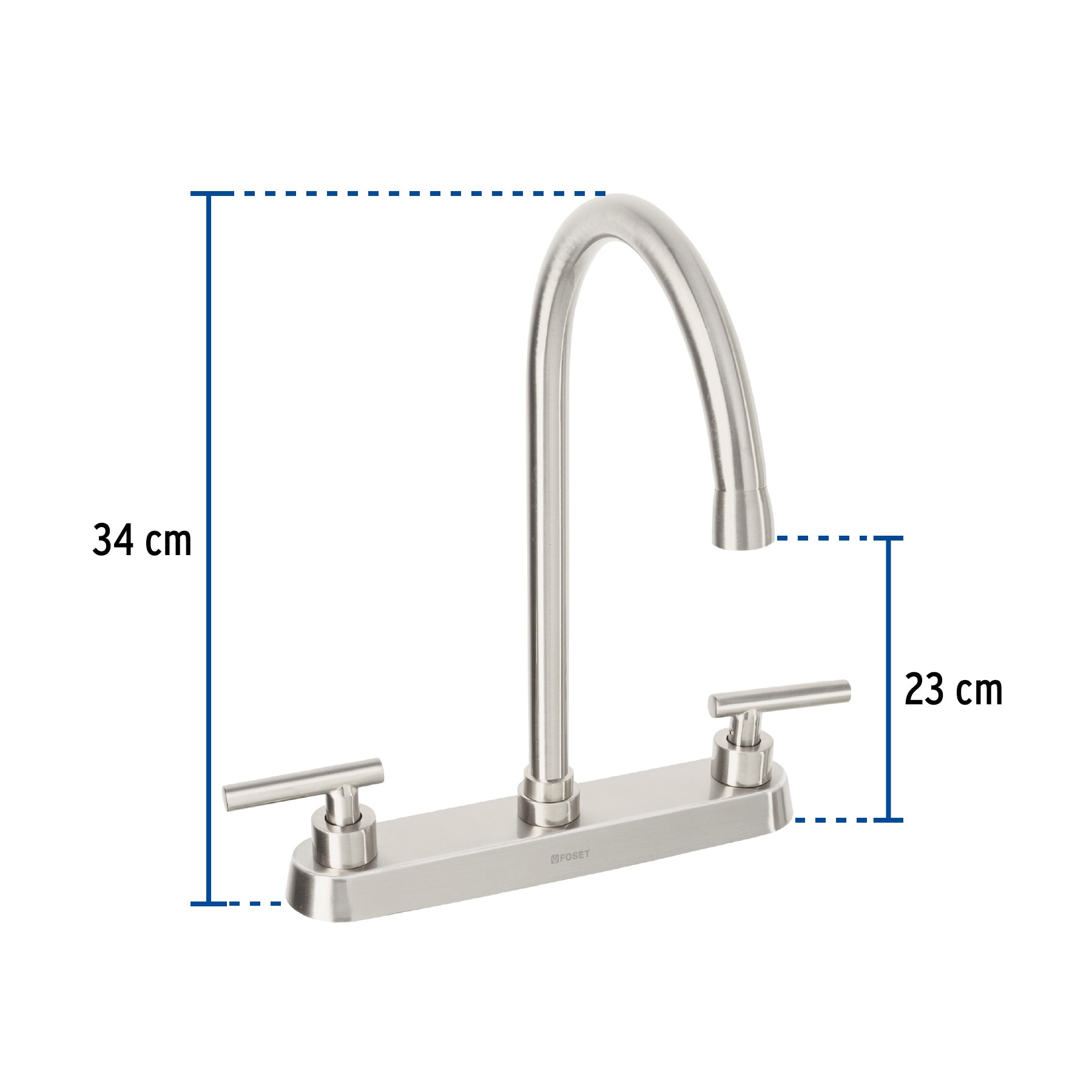 Mezcladora para fregadero manerales palanca satin TUBIG