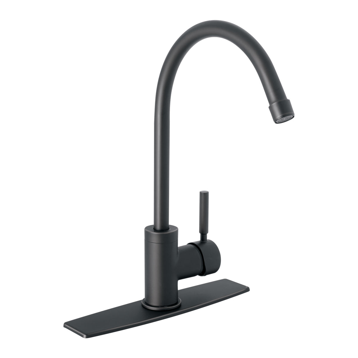 Monomando para fregadero cuello alto negro mate TUBIG