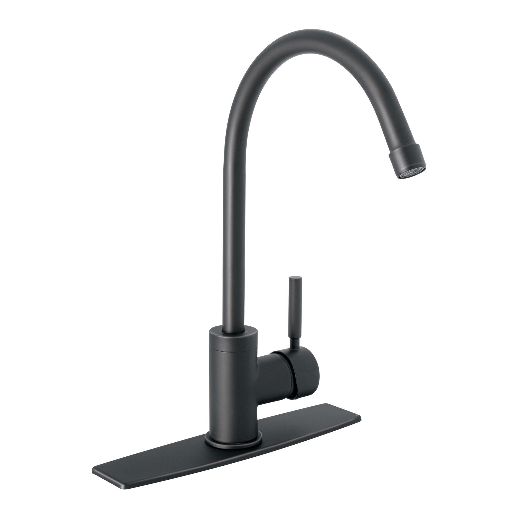 Monomando para fregadero cuello alto negro mate TUBIG