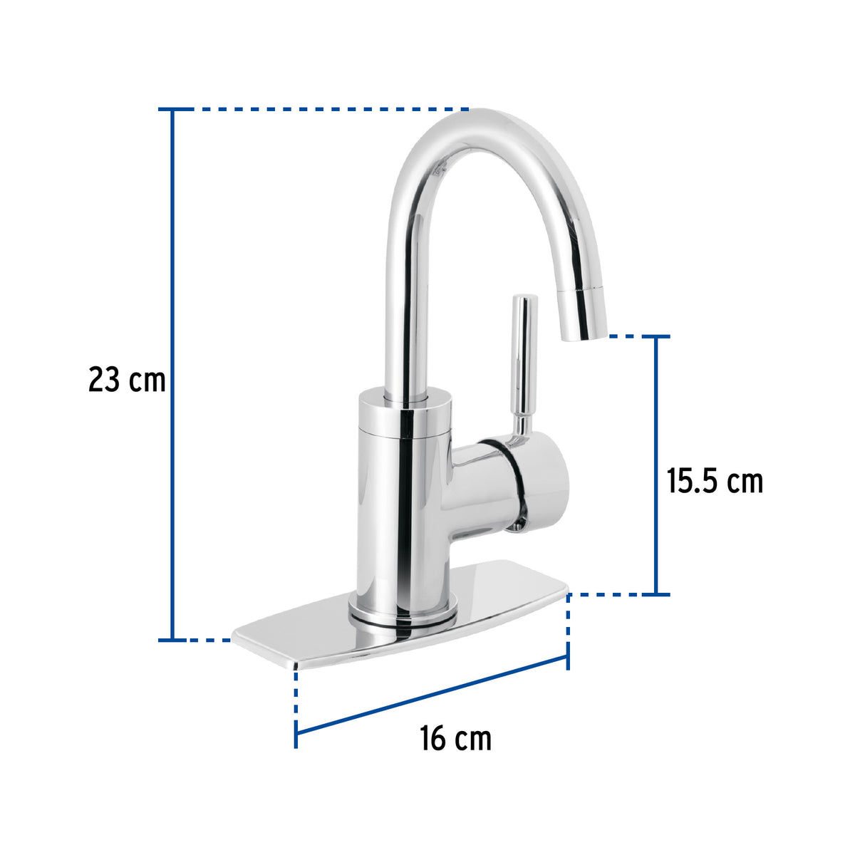 Monomando corto para lavabo, cromo, FOSET TÚBIG