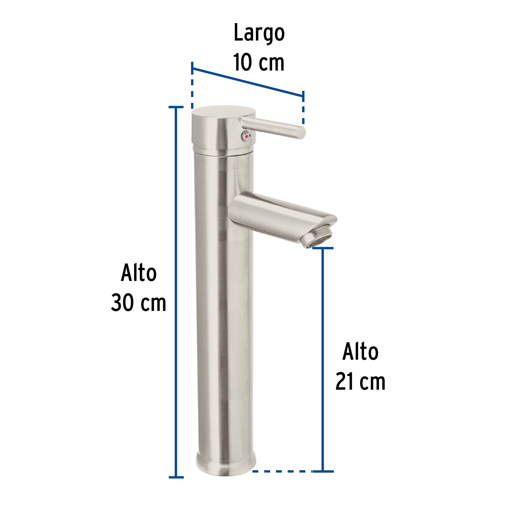 Monomando alto satin para lavabo FOSET TUBIG