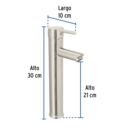 Monomando alto satin para lavabo FOSET TUBIG