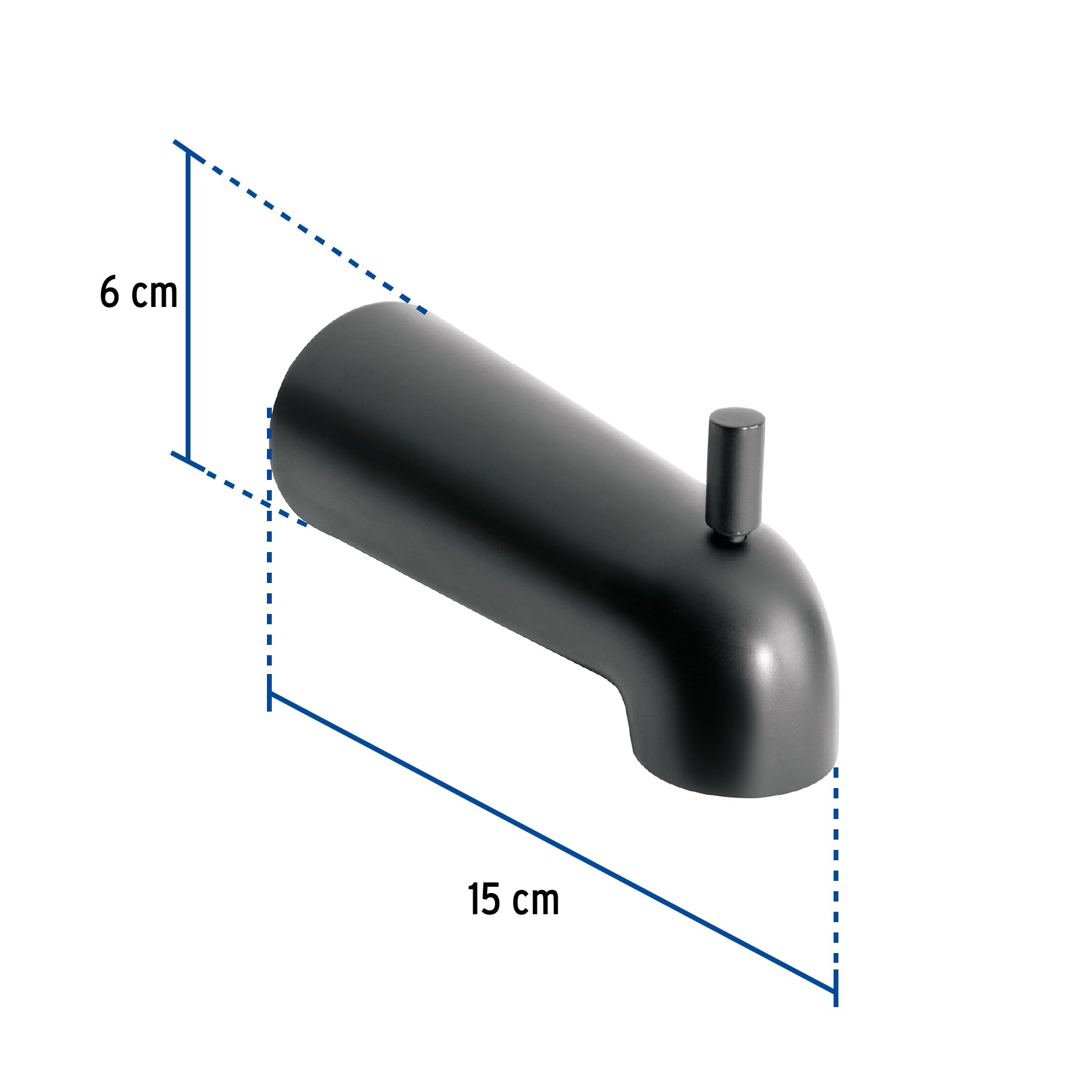 Salida de tina con desviador, negro, FOSET TÚBIG