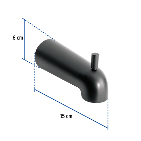 Salida de tina con desviador, negro, FOSET TÚBIG