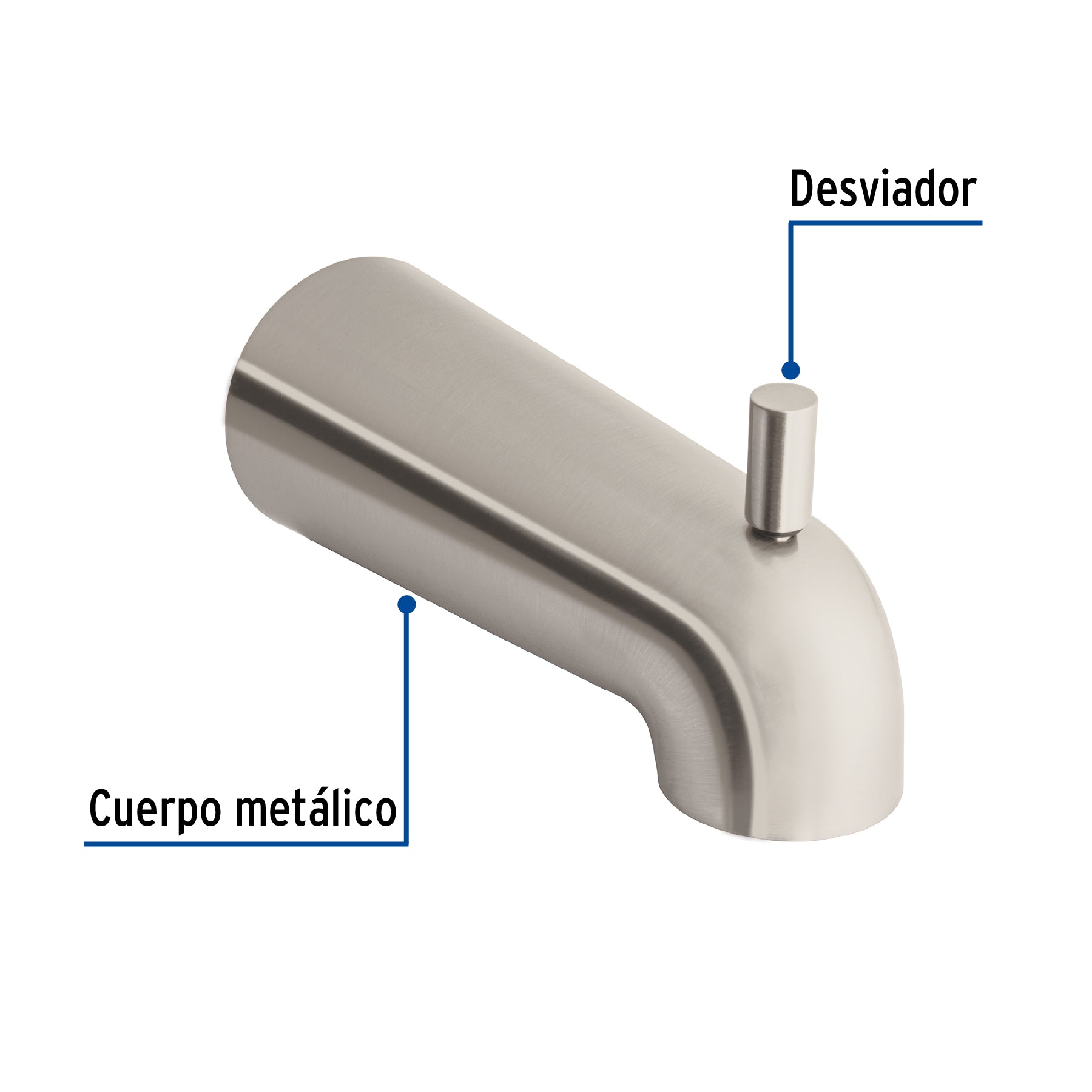 Salida de tina con desviador satin FOSET TUBIG