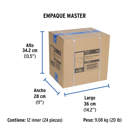 Salida de tina con desviador, cromo, FOSET TÚBIG