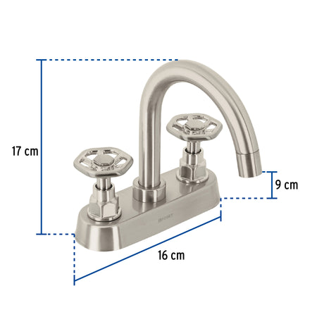 Mezcladora p/lavabo bar manerales redondos satin TUBIG