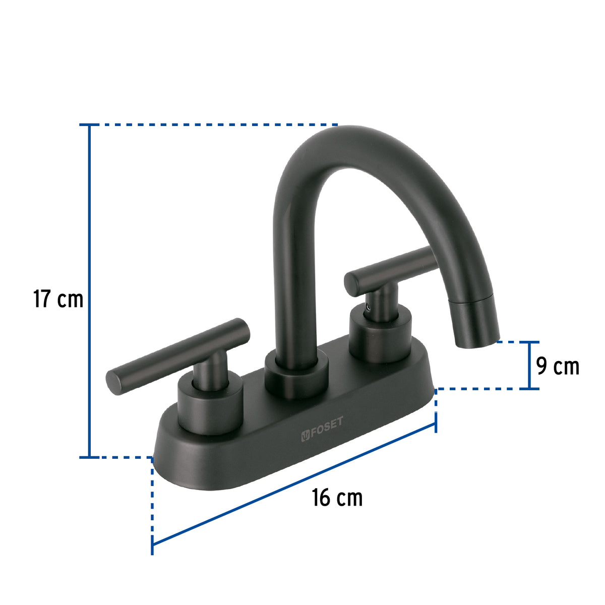 Mezcladora p/lavabobarmanerales palanca negro mate TUBIG