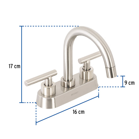 Mezcladora p/lavabo bar manerales palanca satin TUBIG