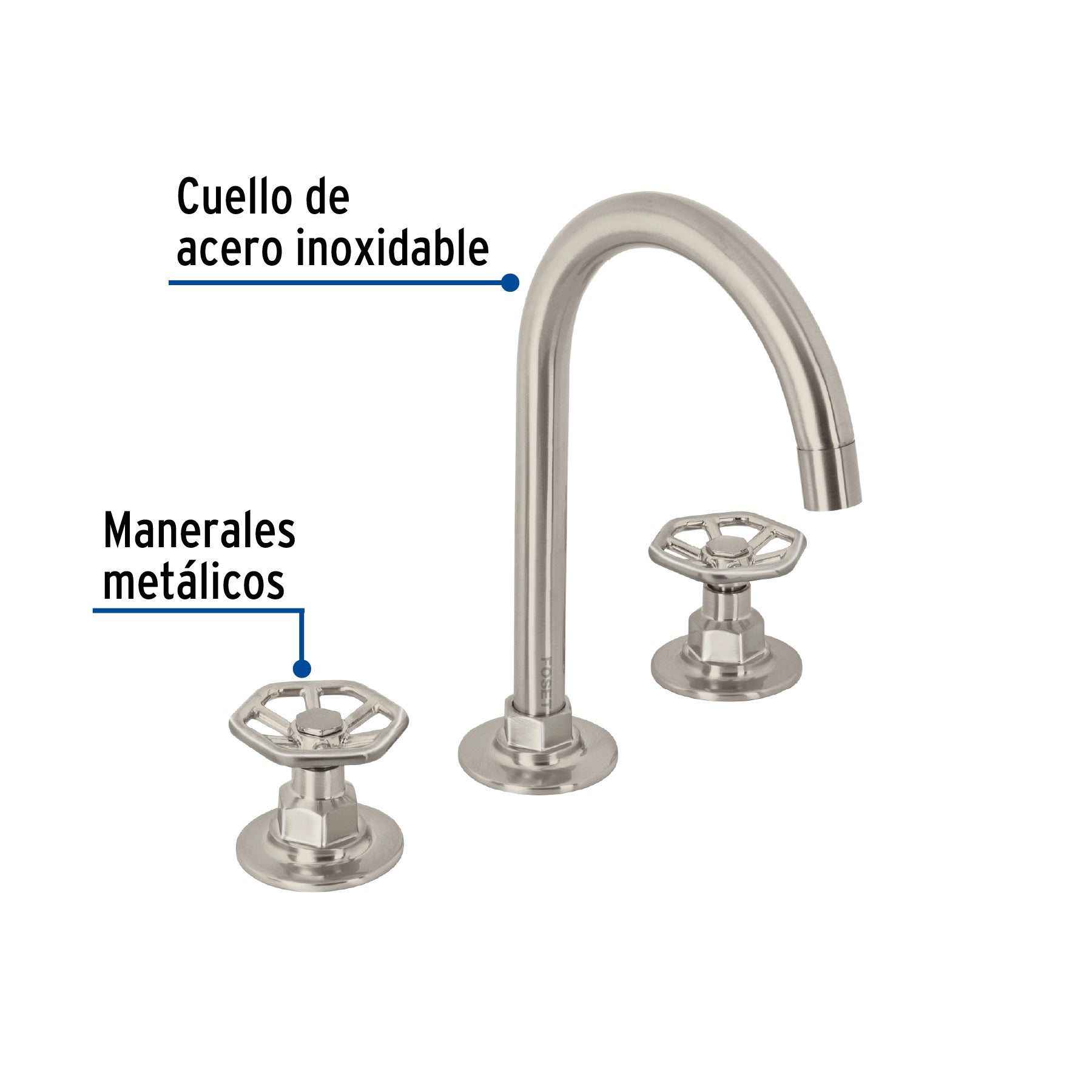 Mezcladora p/lavabo,taladros separados,redondos,satín, TÚBIG