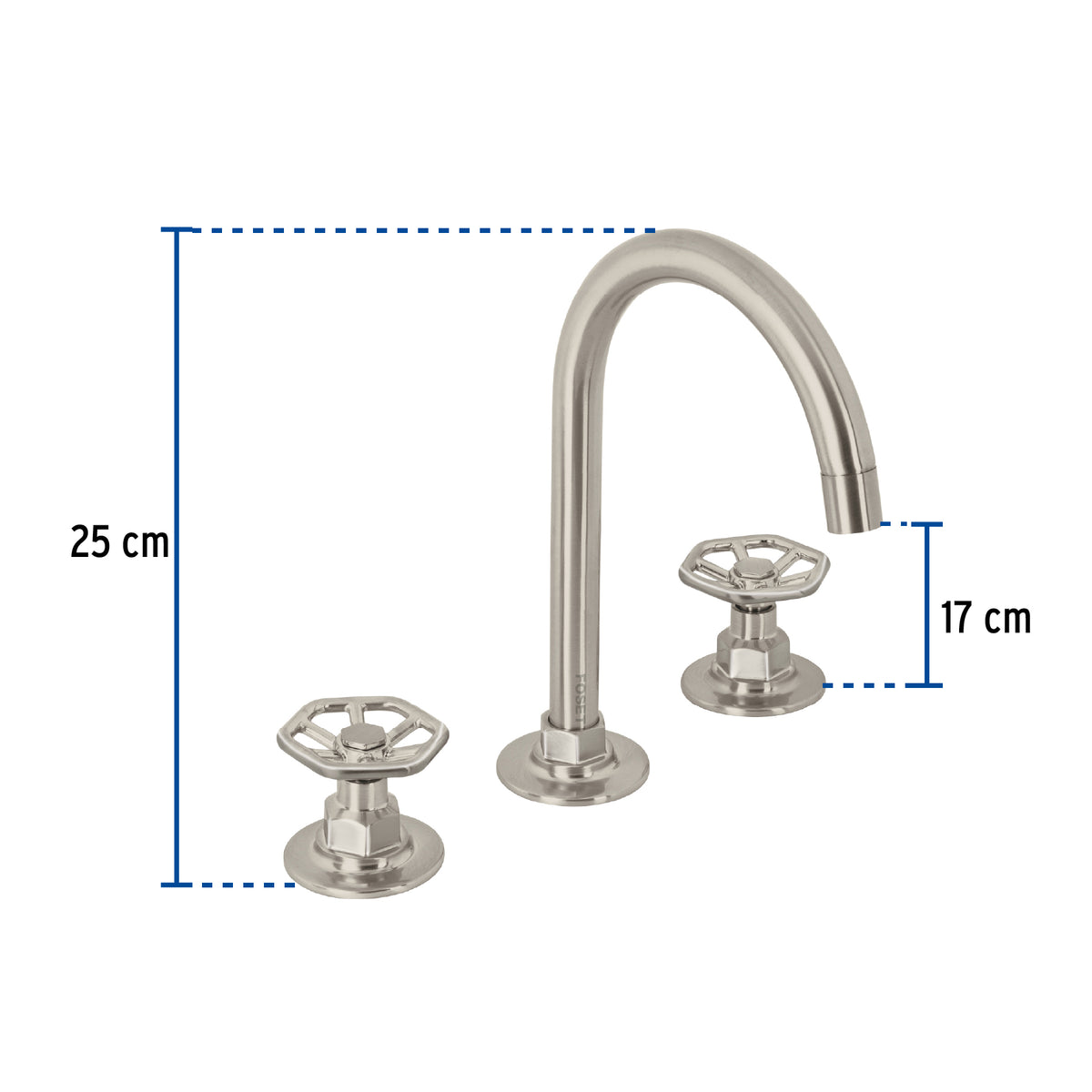 Mezcladora p/lavabo,taladros separados,redondos,satín, TÚBIG
