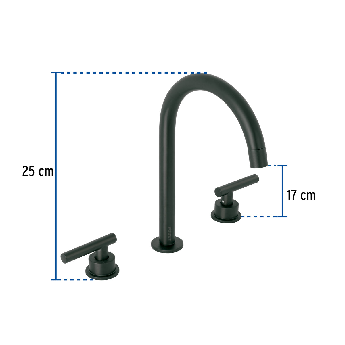 Mezcladora p/lavabotaladros separadospalanca TUBIG negro