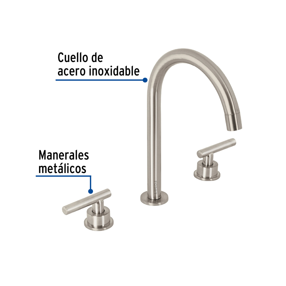 Mezcladora p/lavabotaladros separadospalanca satin TUBIG