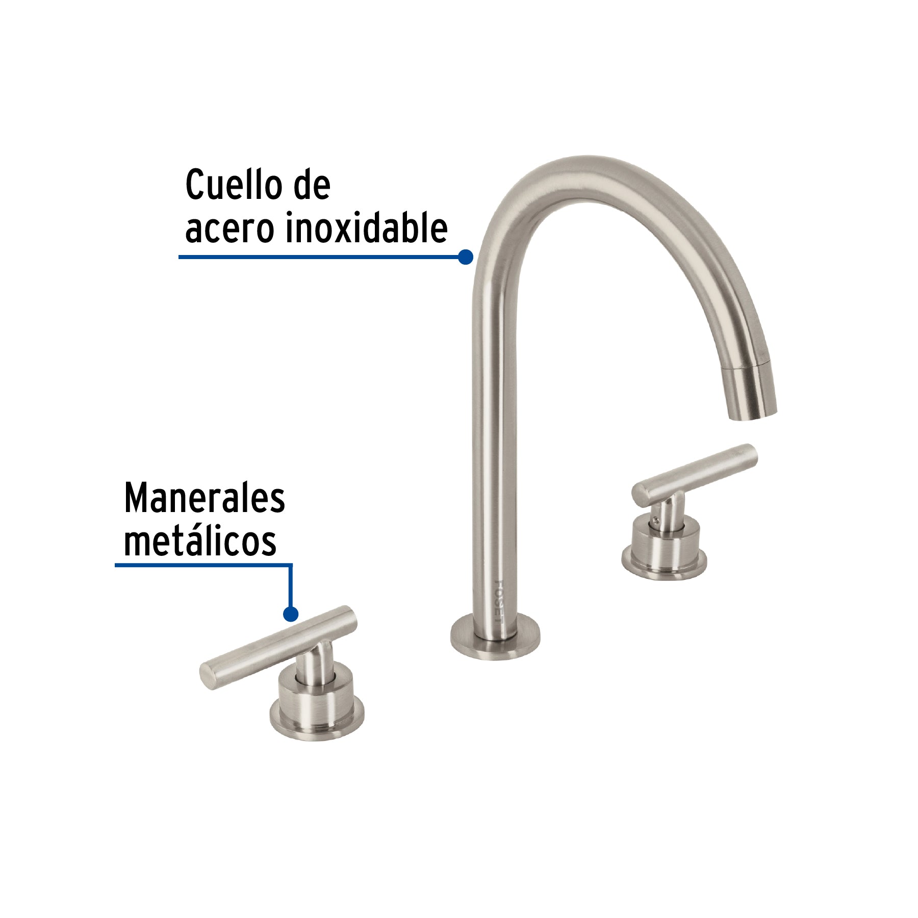 Mezcladora p/lavabotaladros separadospalanca satin TUBIG