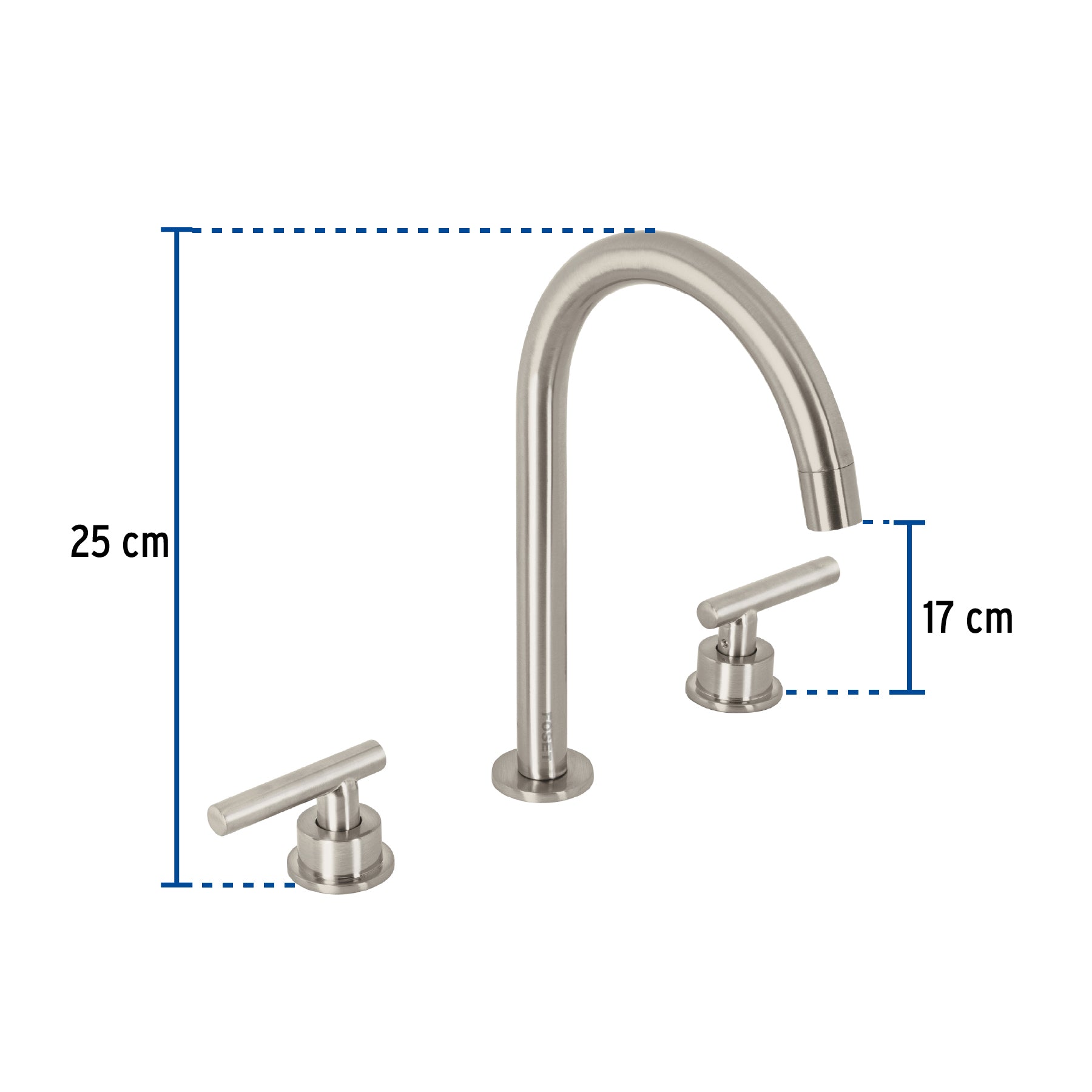 Mezcladora p/lavabotaladros separadospalanca satin TUBIG
