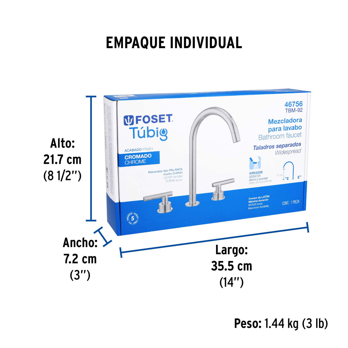 Mezcladora p/lavabotaladros separadospalanca TUBIG cromo