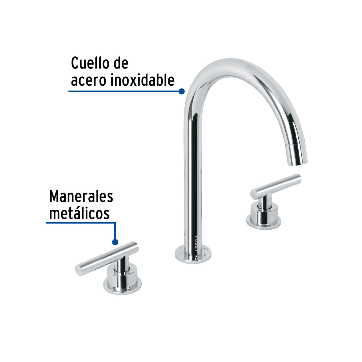 Mezcladora p/lavabotaladros separadospalanca TUBIG cromo