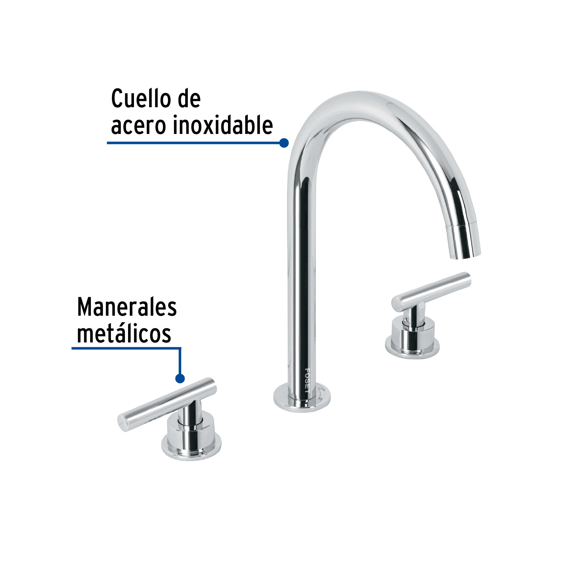 Mezcladora p/lavabotaladros separadospalanca TUBIG cromo