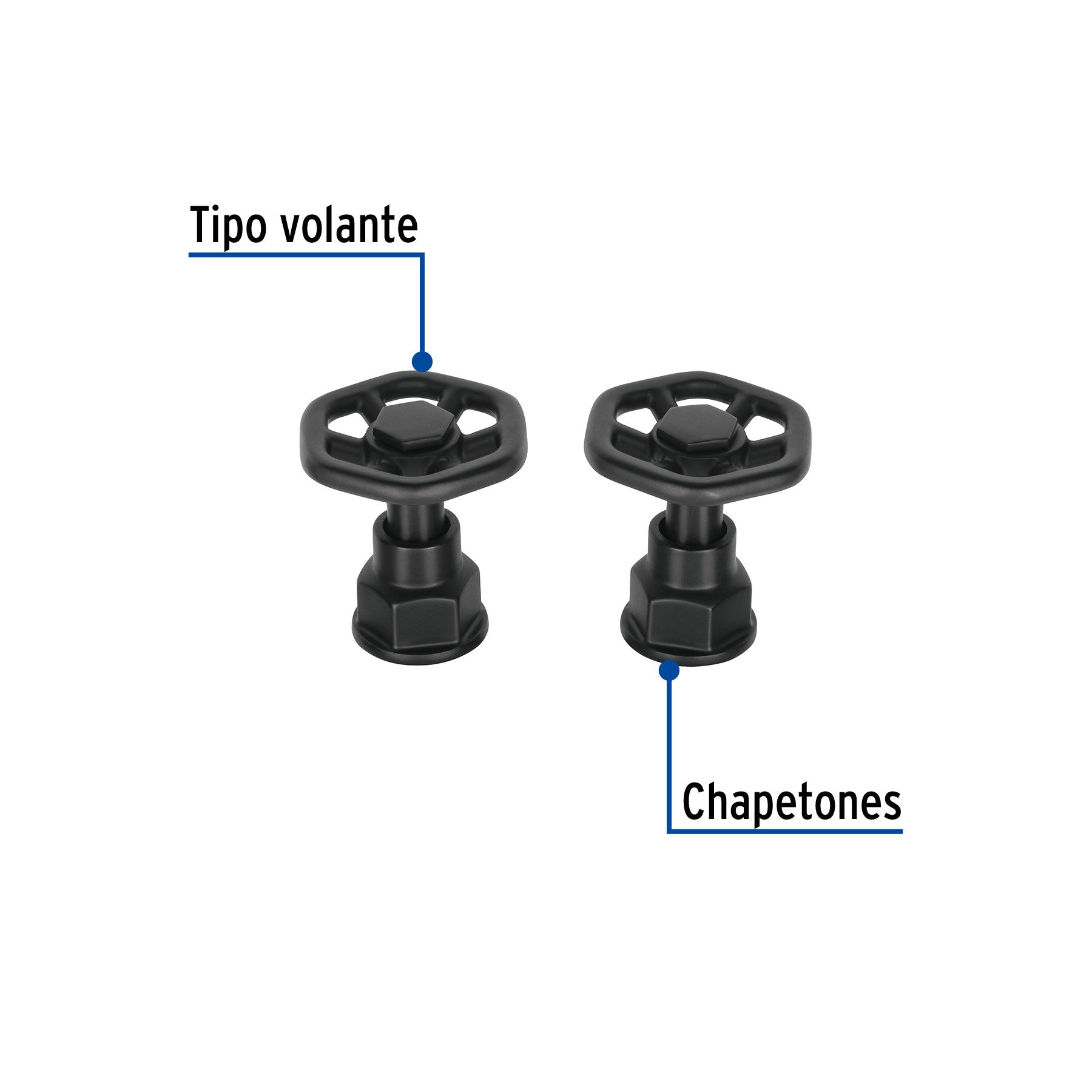 Juego de 2 manerales para mezcladora, volante, negro, TÚBIG negro