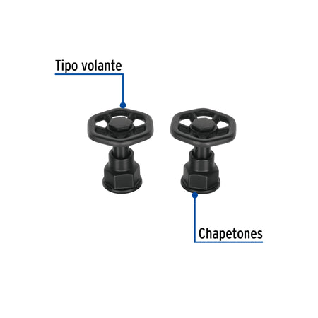 Juego de 2 manerales para mezcladora, volante, negro, TÚBIG negro