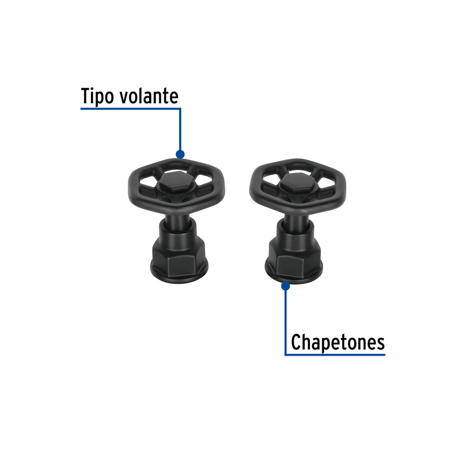 Juego de 2 manerales para mezcladora, volante, negro, TÚBIG negro