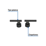 Juego de 2 manerales para mezcladora, palanca, negro, TÚBIG negro