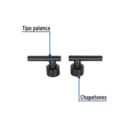Juego de 2 manerales para mezcladora, palanca, negro, TÚBIG negro