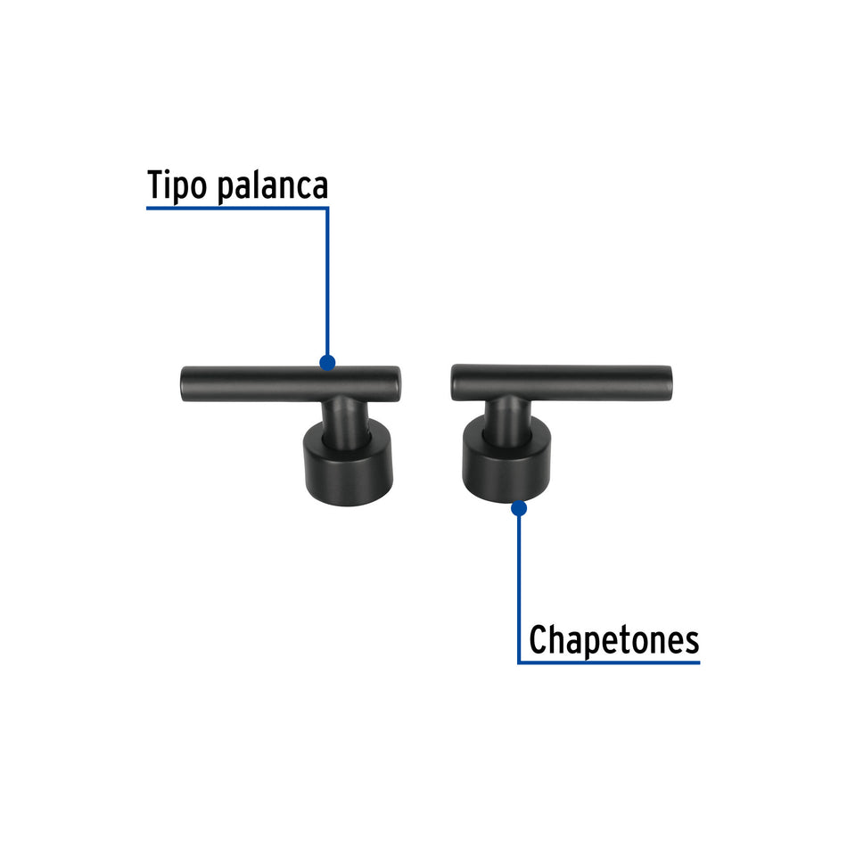 Juego de 2 manerales para mezcladora, palanca, negro, TÚBIG negro