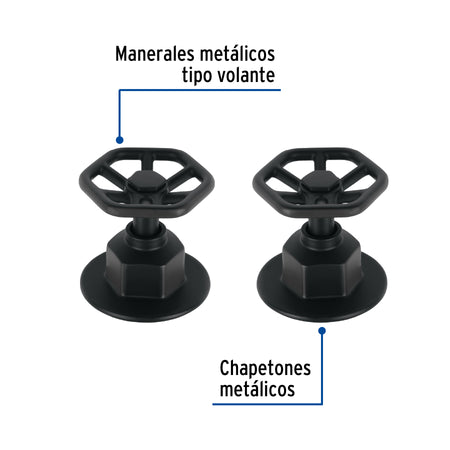 Juego de 2 manerales para regadera volante TUBIG negro