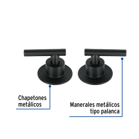 Juego de 2 manerales para regadera palanca TUBIG negro