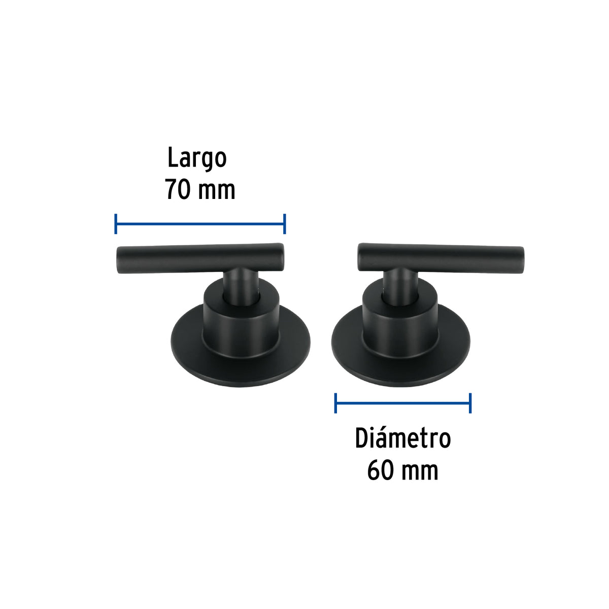 Juego de 2 manerales para regadera palanca TUBIG negro