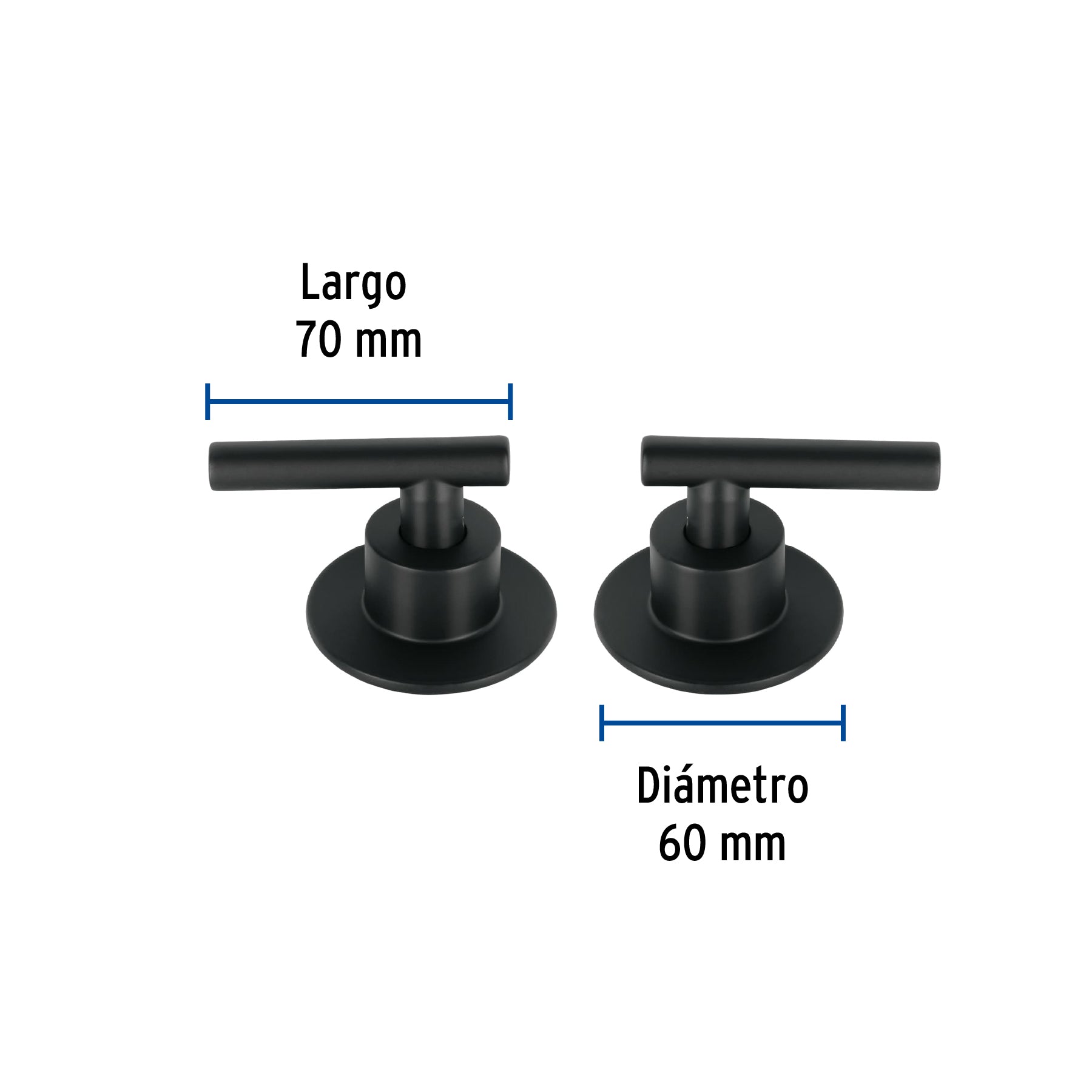 Juego de 2 manerales para regadera palanca TUBIG negro