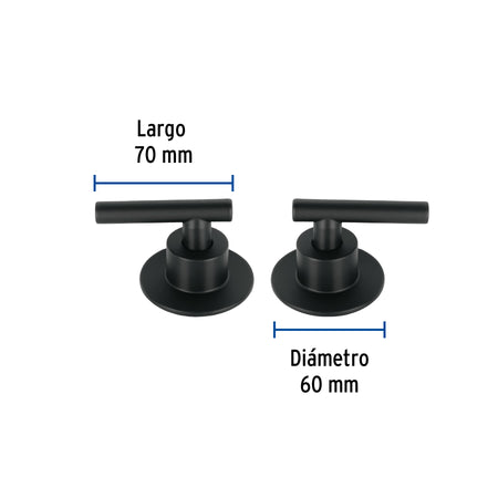 Juego de 2 manerales para regadera palanca TUBIG negro