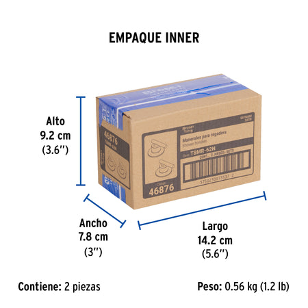 Juego de 2 manerales para regadera palanca satin TUBIG