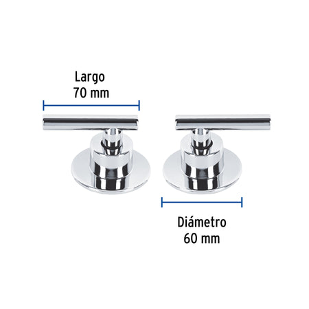 Juego de 2 manerales para regadera palanca TUBIG cromo