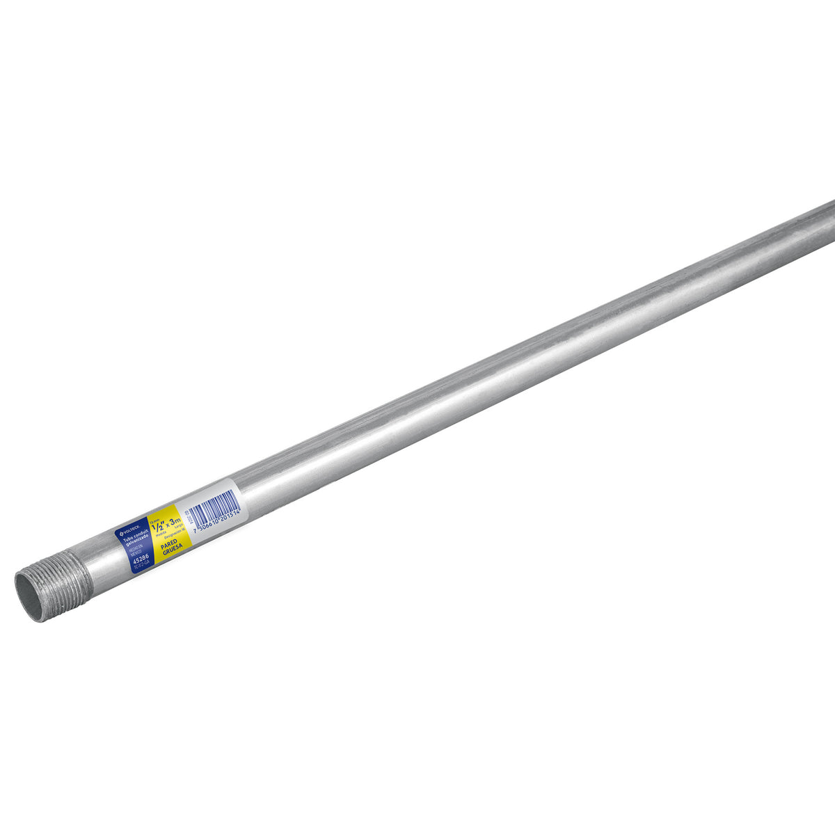 Tubo Conduit 1/2' pared gruesa (1.6 mm), et. amarilla, 3 m 1/2', 1.6 mm, 3 m