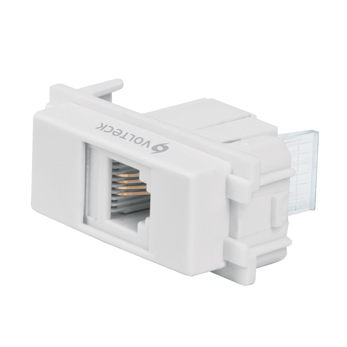 Toma de teléfono, línea Italiana, color blanco, Volteck blanco